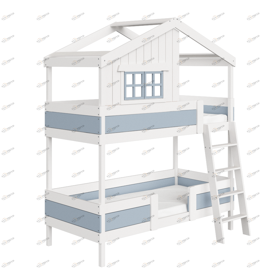 Кровать двухъярусная белая с серым "Шале L" ELLIPSE ELLIPSE HOME 00-3951303 Белый;серый Santreyd 