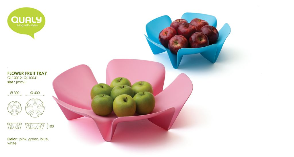 Ваза для фруктов зеленая Flower QUALY - 00-3869545 Зеленый  - Вид №4