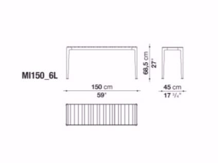 Алюминиевая и деревянная Садовая прямоугольная консоль B&B Italia Outdoor мирт ARCH-00078701 - Вид №3