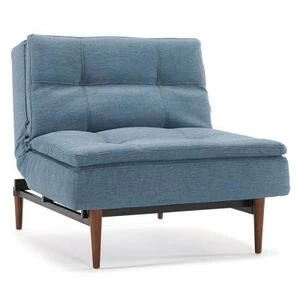 Кресло Dublexo c ножками Styletto из темного дерева и черной рамой, индиго