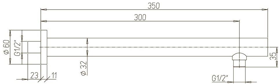 Paini 50PZ745TT30 держатель для верхнего душа  - Вид №6