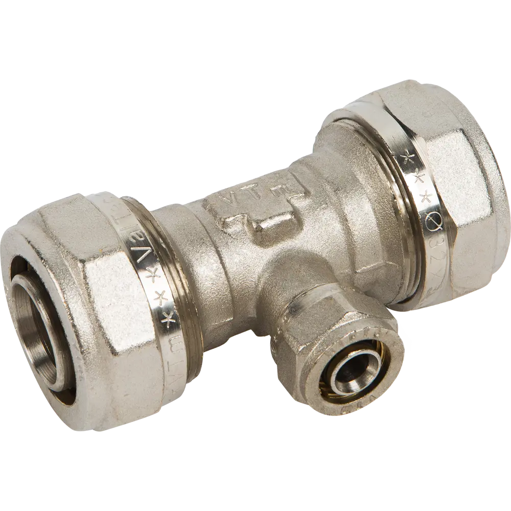 Тройник переходной Valtec 32x16x32 мм никелированная латунь VTM.331 10518874 STLM-2022391 
