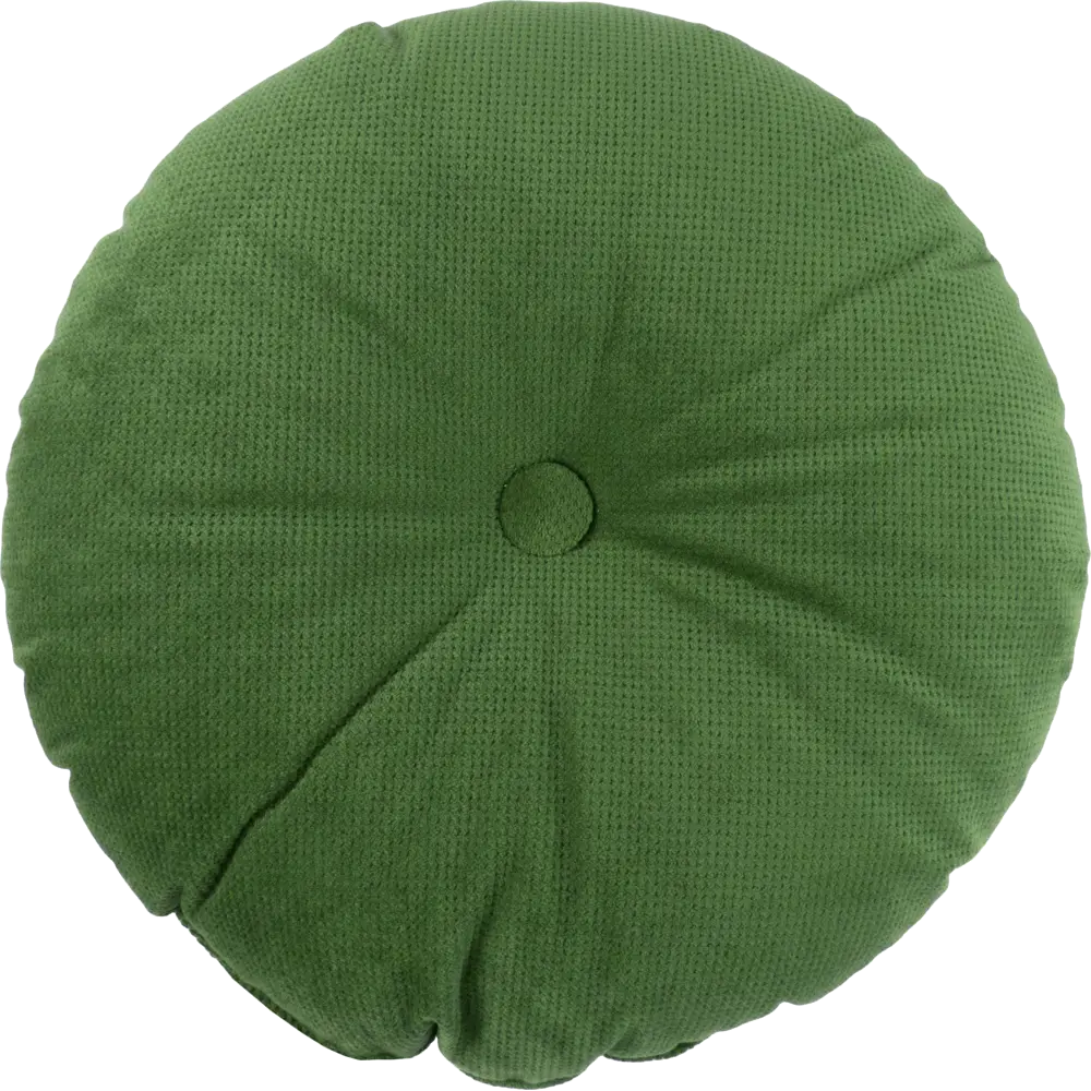 Подушка с пуговицей Грид ø37 см цвет зеленый 82745313 STLM-2178274 LINEN WAY 