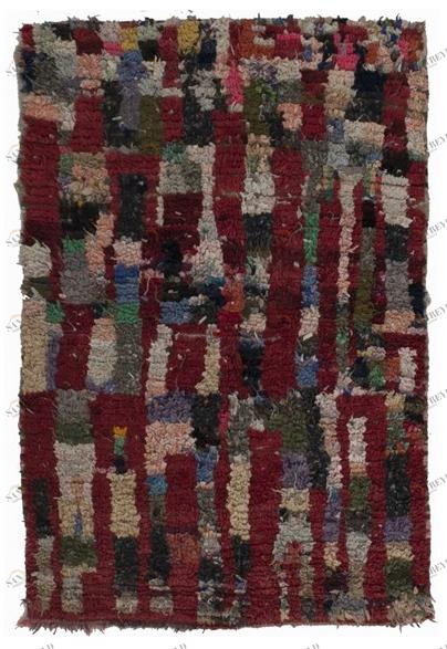 AFOLKI Прямоугольный коврик в стиле пэчворк с длинным ворсом из шерсти Boucherouite Taa1128be