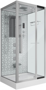 Душевая кабина NG-7714W (1000x900х2150) низкий поддон стенки БЕЛЫЕ