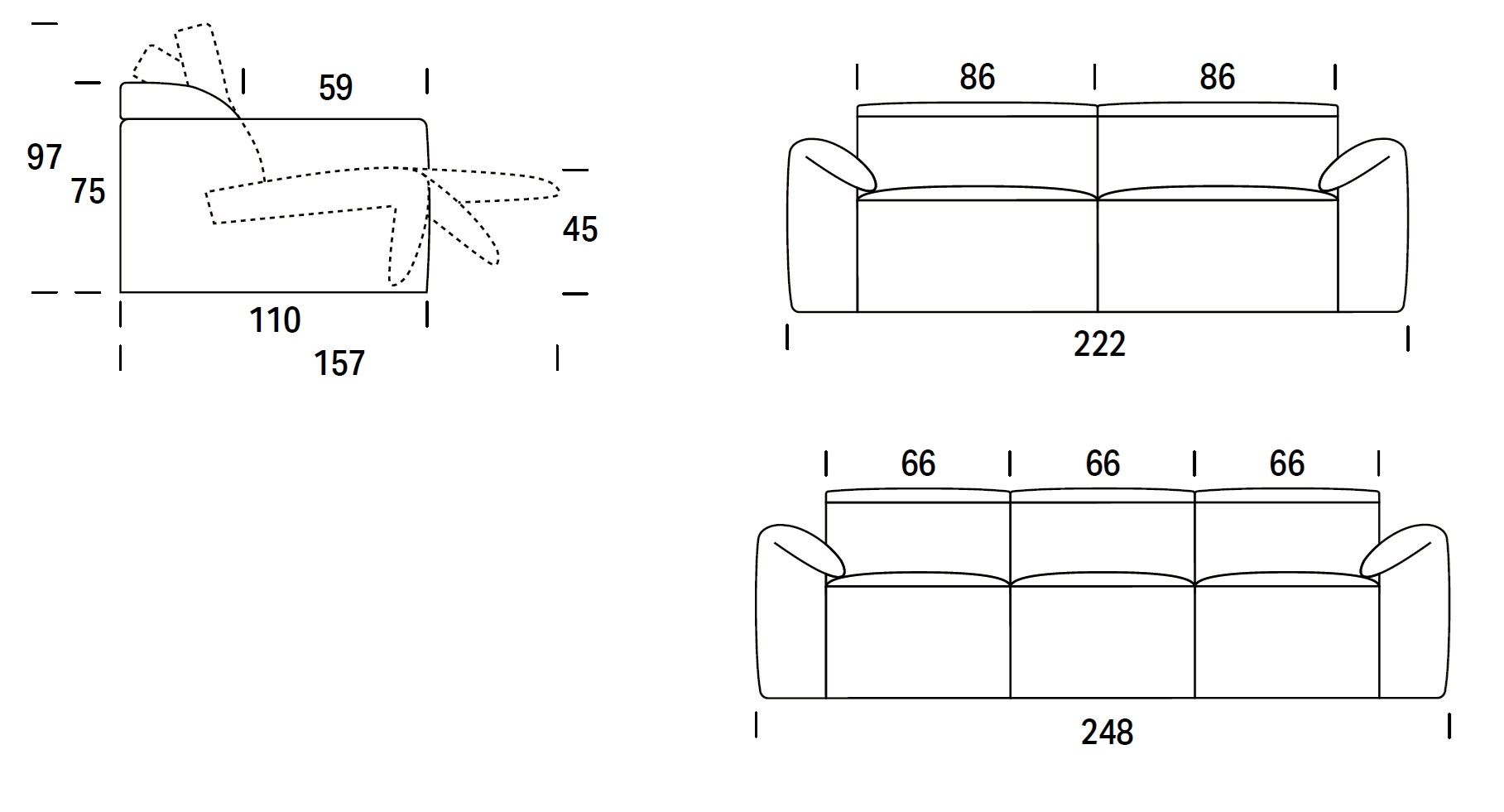 3-местный тканевый диван с подголовником Felis Softliving ARCH-00050314 - Вид №5