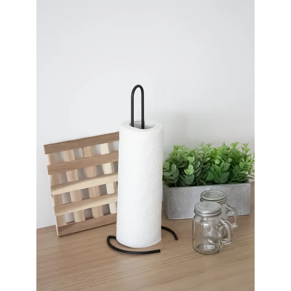 Держатель для кухонных бумажных полотенец KONSENSA 30 см сталь цвет черный STLM-2017092 - Вид №2