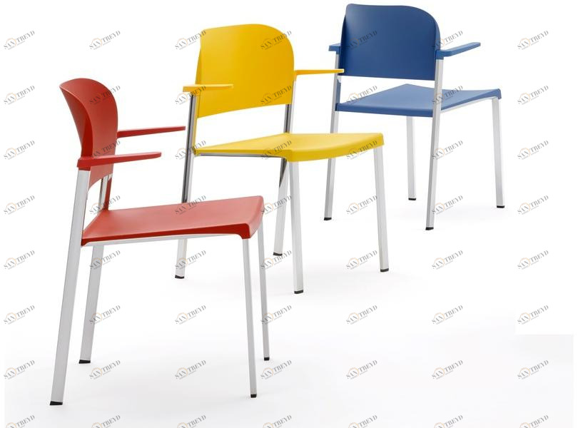 Diemmebi Стул с подлокотниками из переработанного полипропилена и металла Makeup sun-id-1425119