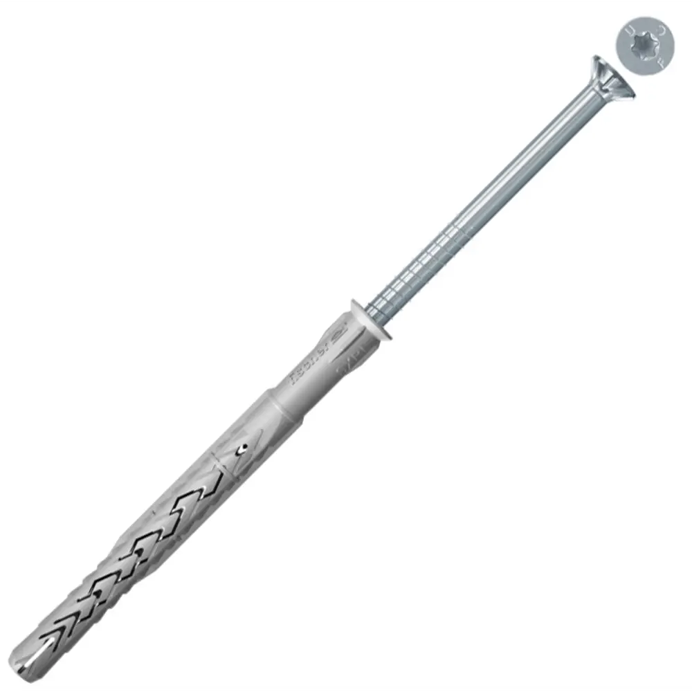 Дюбель-шуруп фасадный потайной для полнотелых материалов Fischer SXRL T, 8x140 мм, нейлон/сталь, 50 шт. 82979215 STLM-2195324 