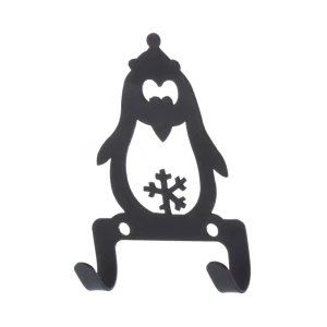 Крючок мебельный двухрожковый DuckandDog «Пингвин» сталь матовый чёрный