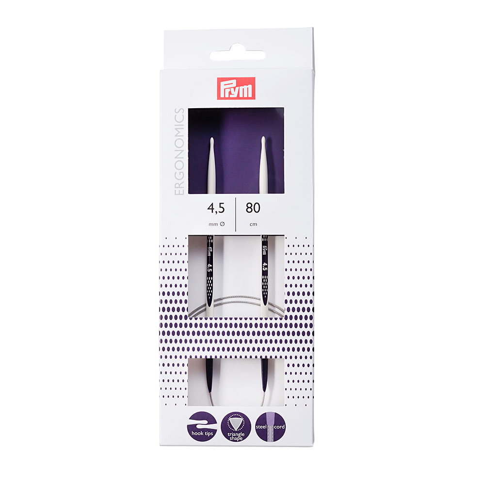 215805 Спицы PRYM круговые пластик d 4.5 мм 80 см . PRYM Ergonomics 