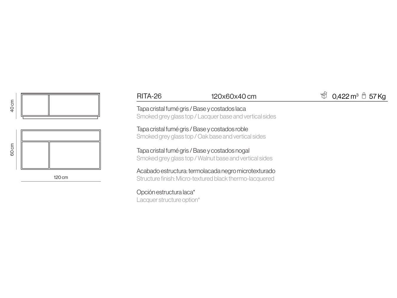Низкий журнальный столик из дерева и стекла с журнальной стойкой Kendo Mobiliario ARCH-00076318 - Вид №9