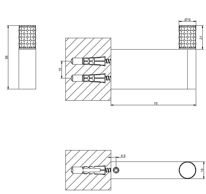 Держатель для полотенец из хромированной латуни Gessi Habito ARCH-00108198 - Вид №2