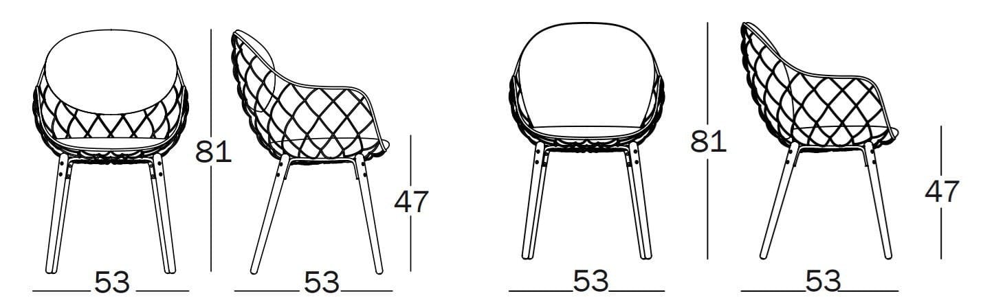 Стальной и деревянный стул с подлокотниками Magis Piña ARCH-00073837 - Вид №3