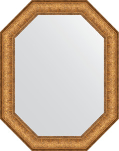 BY 7132 Зеркало в багетной раме - медный эльдорадо 73 mm EVOFORM Octagon