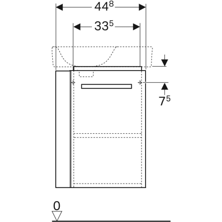 862051000 Шкафчик для раковины Geberit Renova Compact, с укороченным вылетом, с держателем для полотенец Geberit  - Вид №3