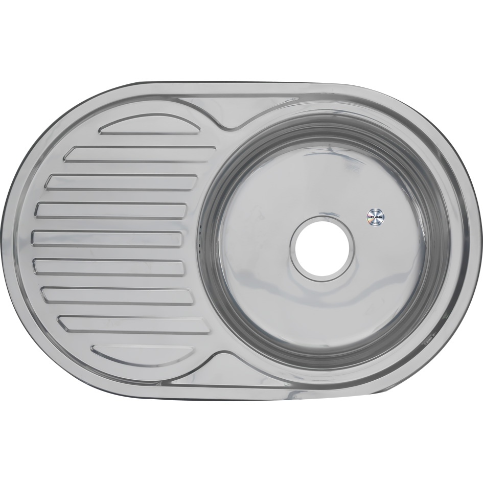 Мойка 7750 U N 0,6/160 врезная овальная с сифоном (122N*15) MELANA 122 N(*15) - Вид №1