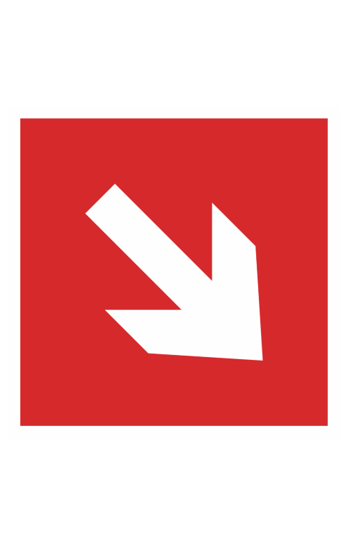 68543 Знак "Направляющая стрелка под углом 45°"  Знаки пожарной безопасности размер 100 х 100 мм Спецодежда 