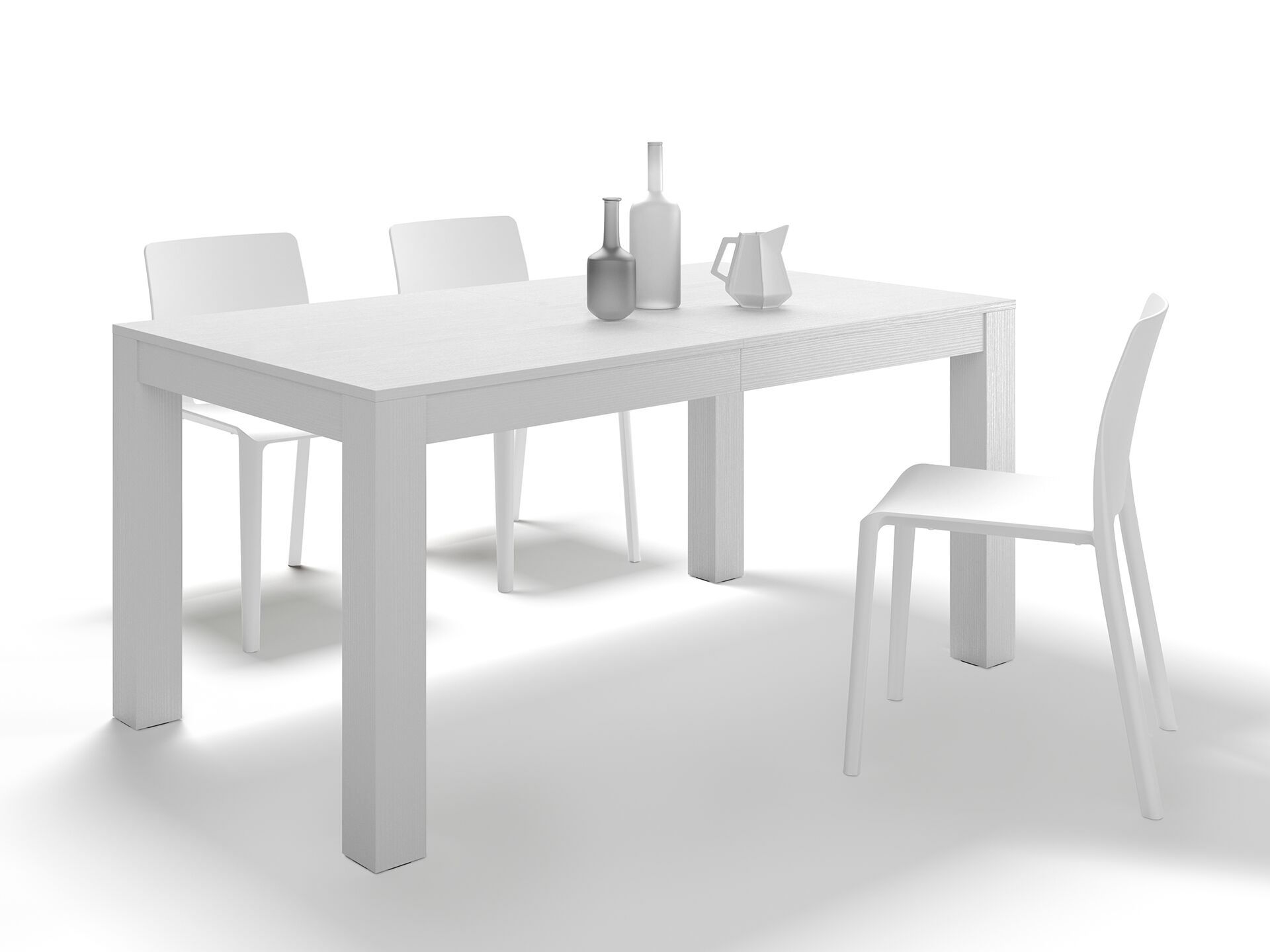 Выдвижной прямоугольный обеденный стол из белого ясеня Mobili Fiver Rachele ARCH-00072456 - Вид №3