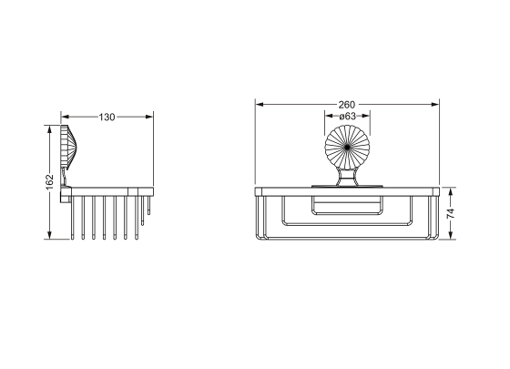 Полочка-решётка прямоугольная JOERGER Cronos 637.00.105.000 - Вид №1