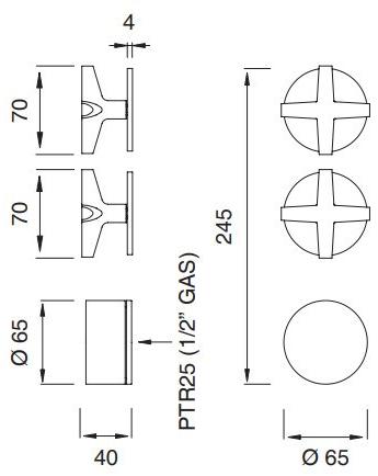 Ceadesign Термостатический смеситель с 3 кранами открытия / закрытия Cross sun-id-1485800 - Вид №1