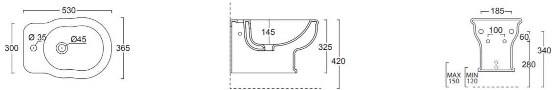 28240101s Биде подвесное Boheme Alice Ceramica - Вид №4