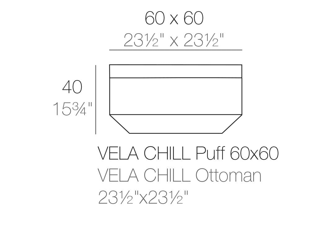 Квадратный полиэтиленовый садовый пуфик Vondom Парус ARCH-00027284 - Вид №4
