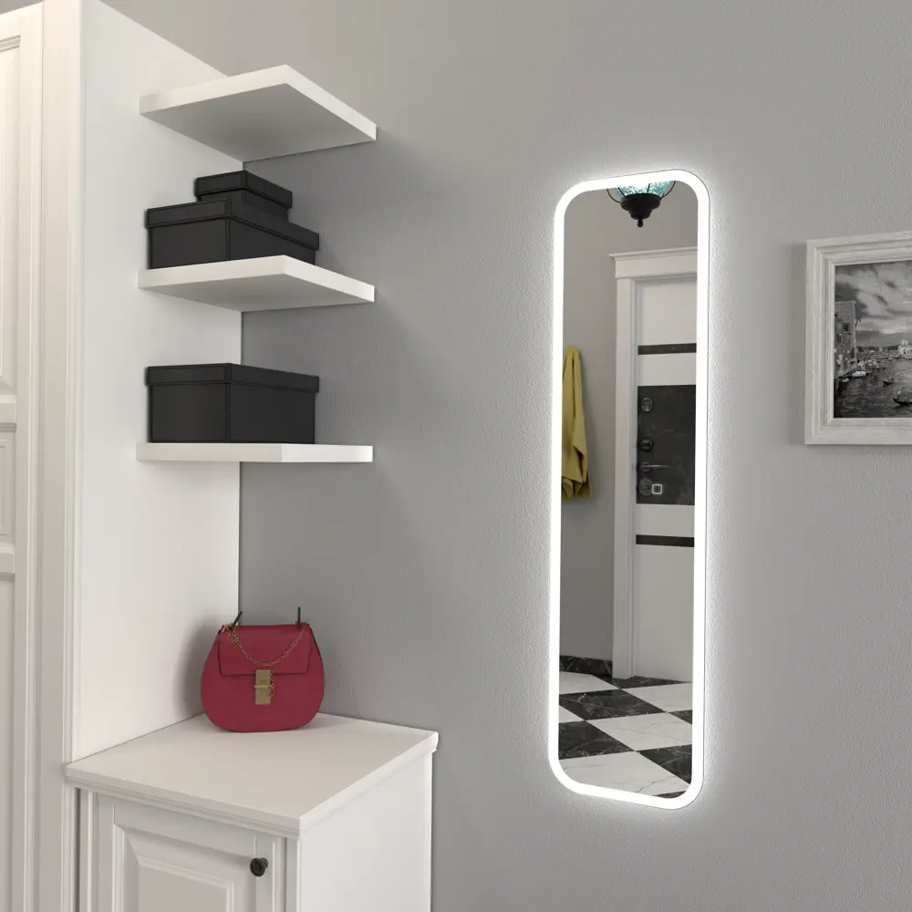 Зеркало Light LED с подсветкой 30x120 см 83088292 STLM-2140158 КОНТИНЕНТ Зеркало с LED-подсветкой - Вид №5