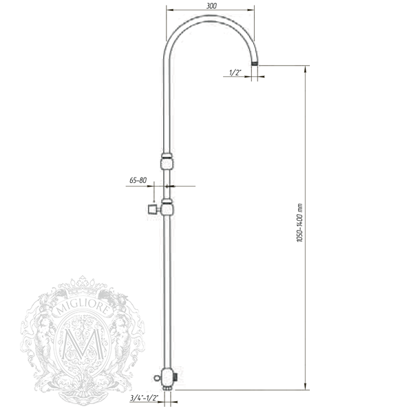 Душевая колонна MIGLIORE Revival ML.ARC-36.253.DO - золото  - Вид №3