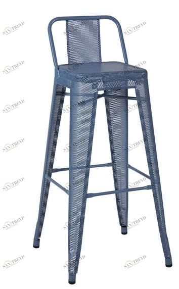 Tolix Высокий табурет из перфорированной стали со спинкой H sun-id-1404546