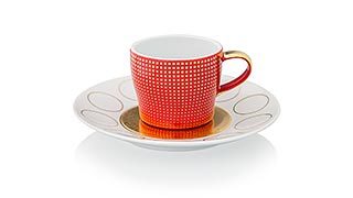 10578970 Furstenberg Набор чашек для эспрессо с блюдцами Furstenberg "Лунный свет" 70мл (желтая и красная), 2 шт, п/к Фарфор, Керамика  - Вид №2