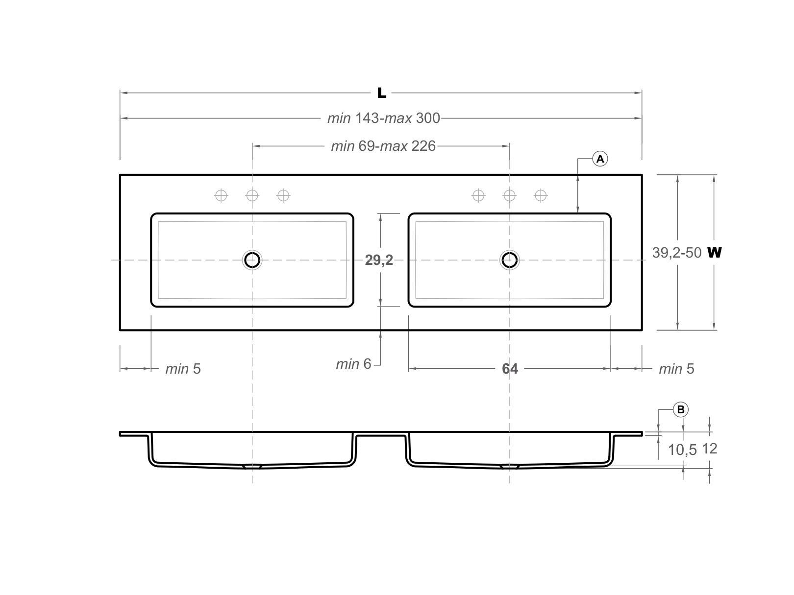 Столешница со встроенной раковиной Inbani H5 ARCH-00052361 - Вид №5