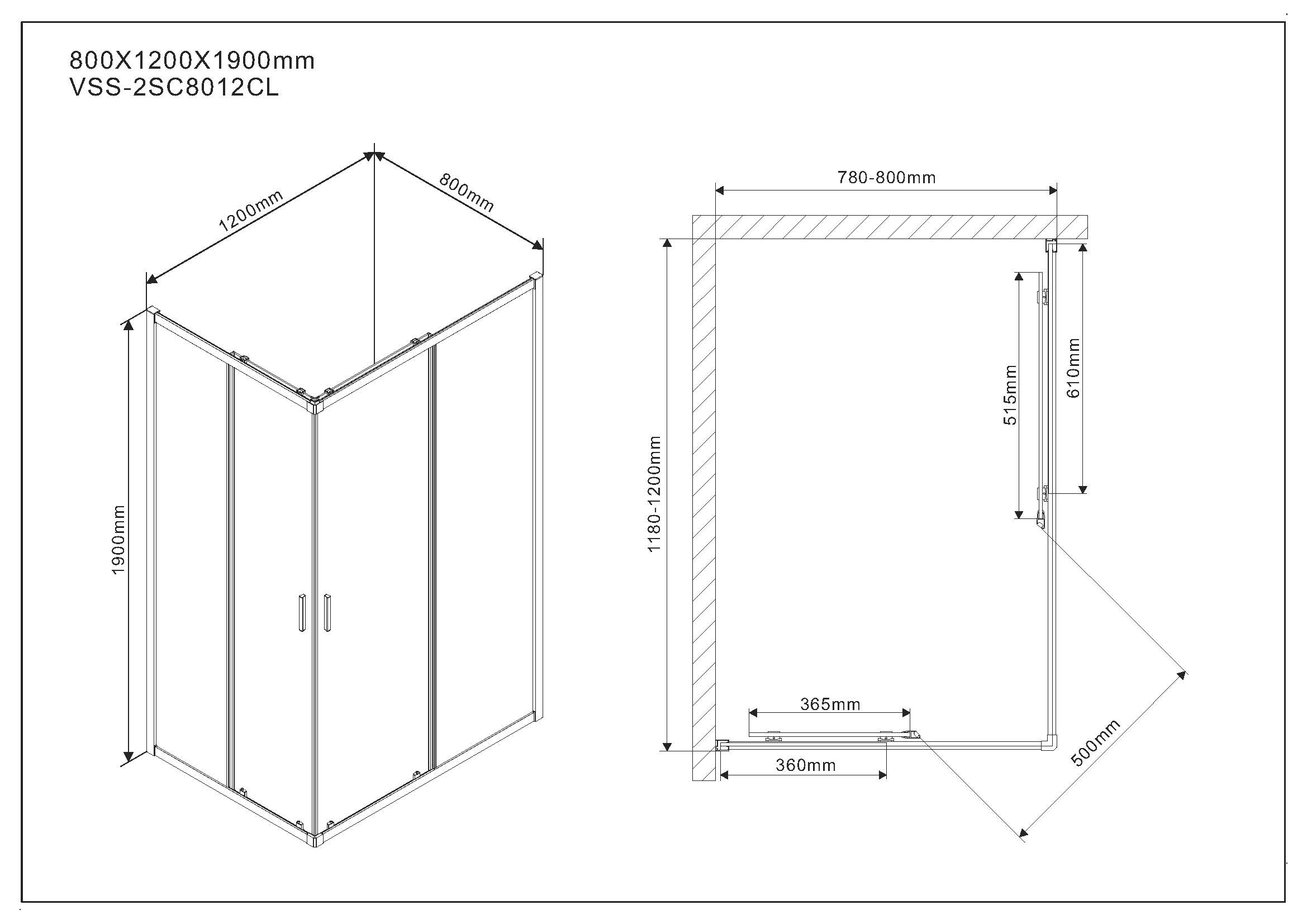 VSS-2SC8012CL Душевой уголок Vincea Scala Santreyd - Вид №6