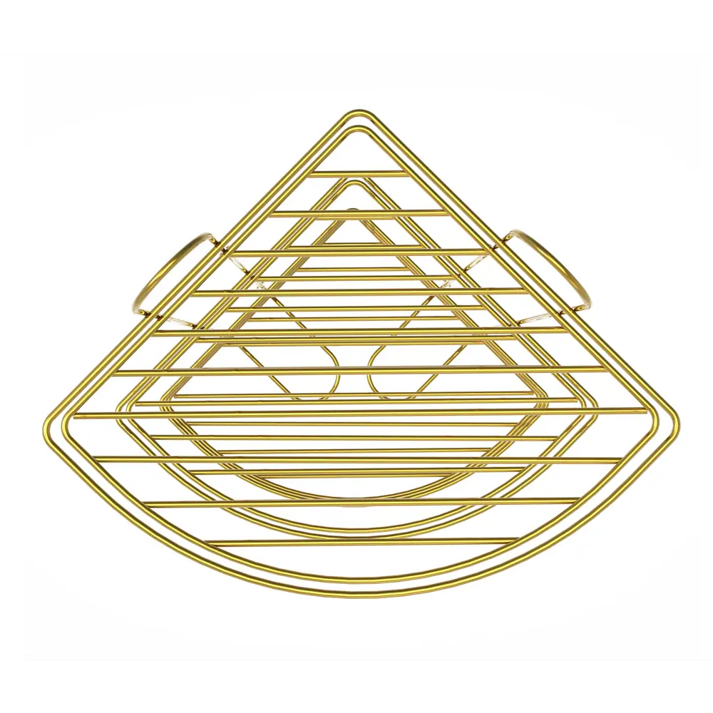 Полка для ванной Lemer Nil трехъярусная 23x23 см металл цвет золото STLM-2198963 - Вид №4