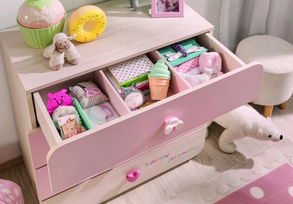 Комод детский с 4 ящиками розовый Baby Girl CILEK BABY GIRL 00-3832234 Бежевый;розовый Santreyd  - Вид №1