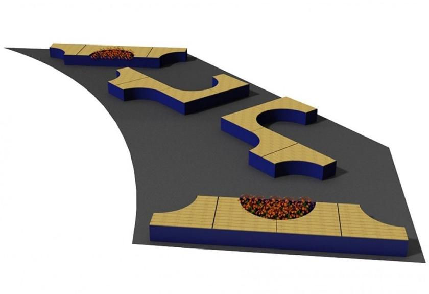 Euroform W Изогнутая деревянная скамья  1770  - Вид №2