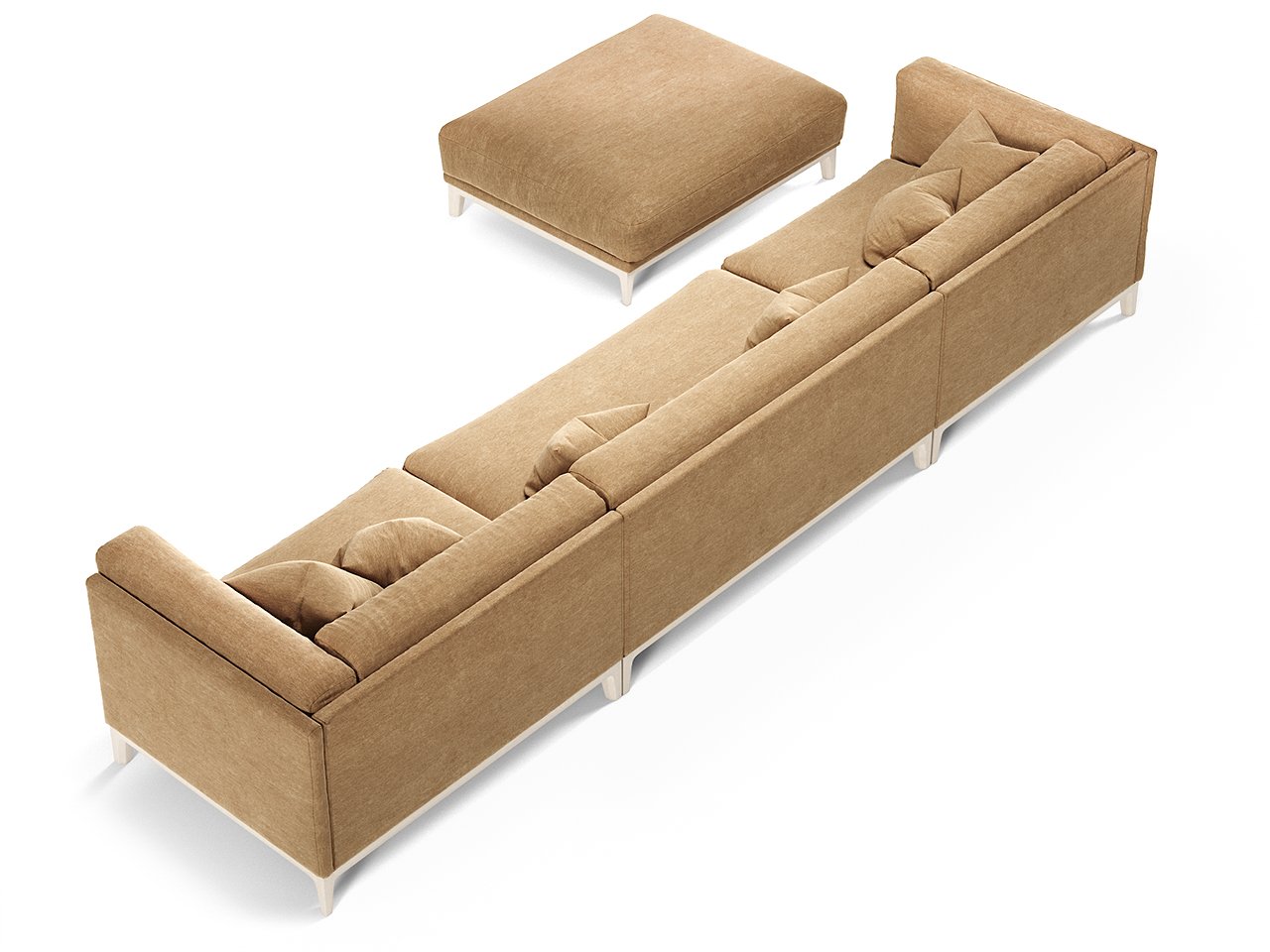 Диван Case трехместный угловой светло-коричневый THE IDEA ДИЗАЙНЕРСКИЕ 210549 Коричневый  - Вид №2