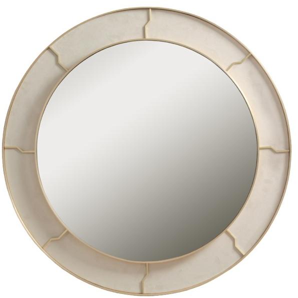 JOSÉ LEITE DE CASTRO Круглое зеркало из алькантары® с настенной рамой sun-id-1383932 - Вид №1