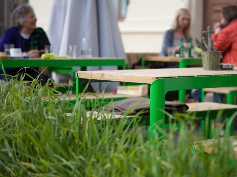 VESTRE Стол для общественных мест из стали и дерева Air sun-id-1464692 - Вид №2