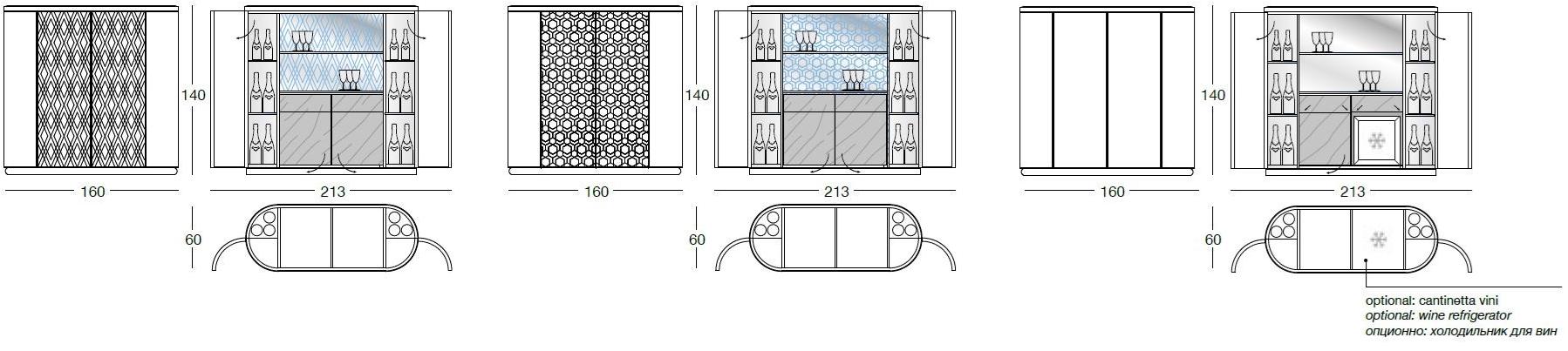 Longhi Кожаная барная стойка со встроенной подсветкой Loveluxe 2013 – nobles collection Y 748 - Вид №4