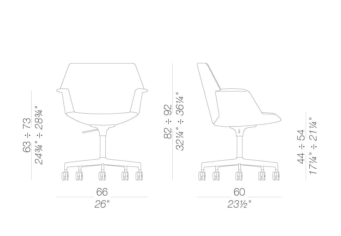 5 спиц ткань поворотный операционный стул Lapalma один ARCH-00140980 - Вид №5