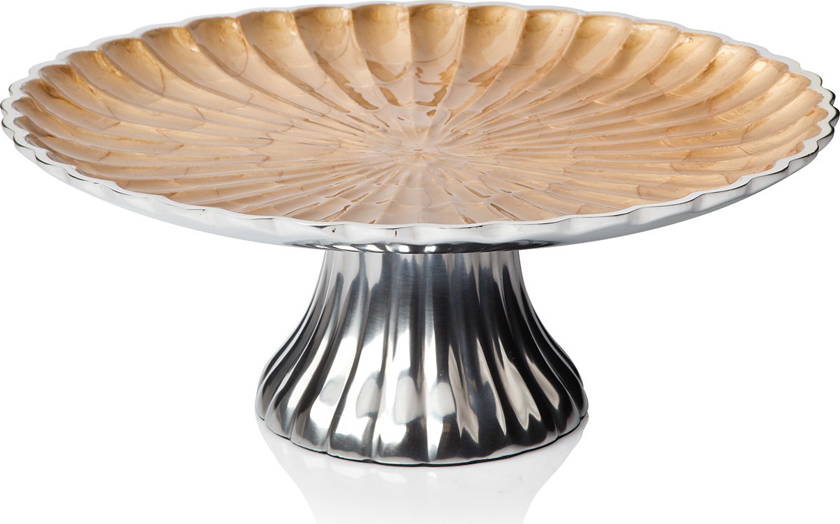 10552549 Julia Knight Блюдо на ножке Julia Knight "Флора. Пион" 35,5см (карамельное) Алюминий 