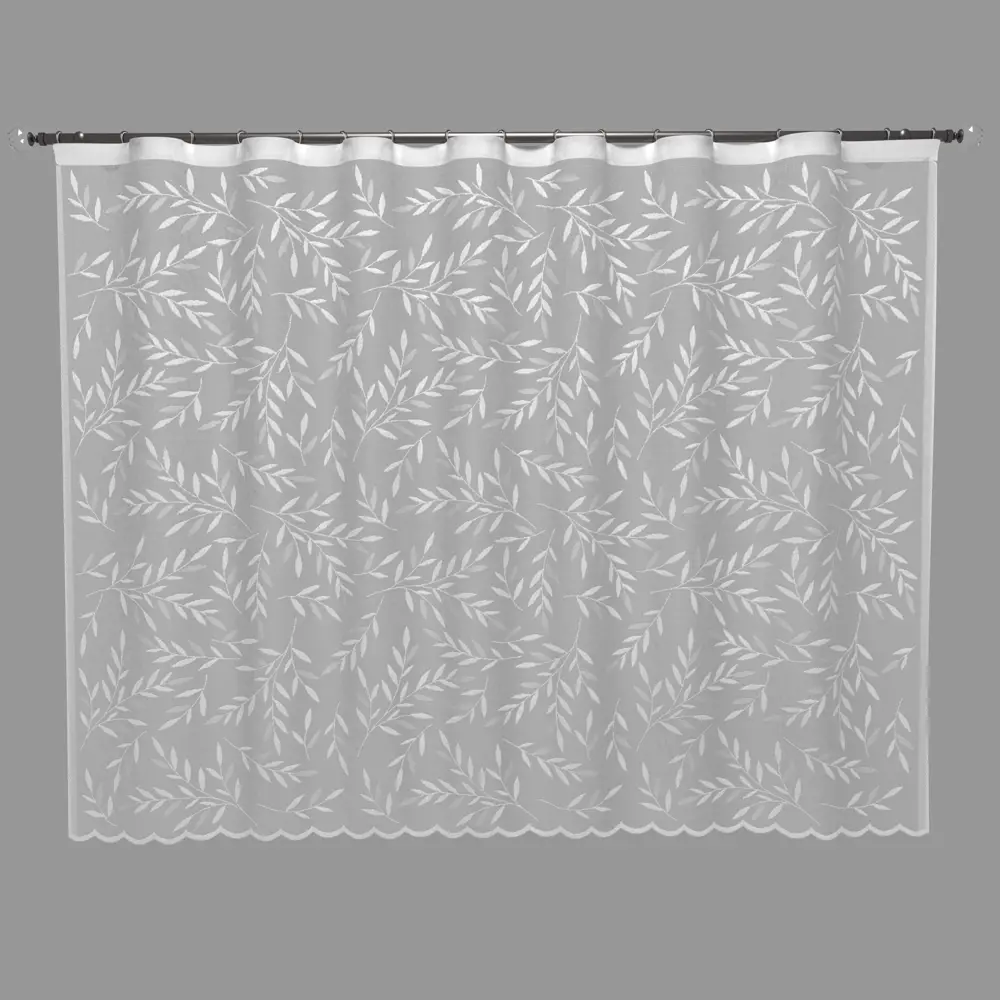 Тюль жаккардовый с растительным рисунком 160×250 см белый 89433387 Santreyd STLM-1583897 - Вид №1