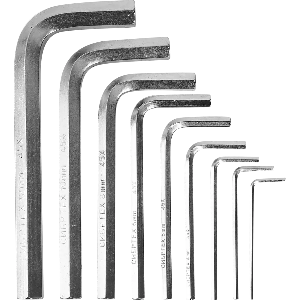 Набор шестигранных ключей Сибртех 12316, 9 предметов 2-12 мм с футляром 87788413 STLM-0844070