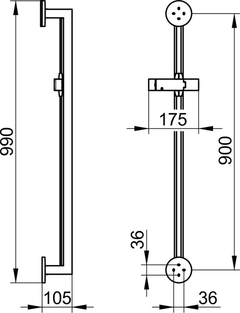 59085010901 Душевая штанга KEUCO Edition 90 - Вид №2