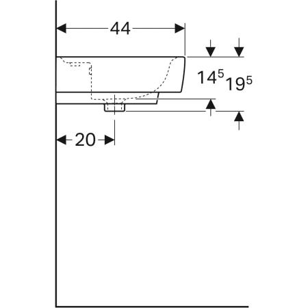 225155000 Накладная раковина Geberit Renova Plan Geberit  - Вид №22