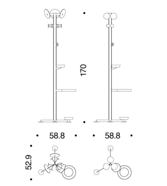 Окрашенная металлическая напольная вешалка с зонтиком Danese Milano Familia ARCH-00116138 - Вид №6