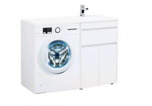 Тумба с раковиной Aquanet Токио 120 R белый (напольная, 1 ящик, 2 дверцы)