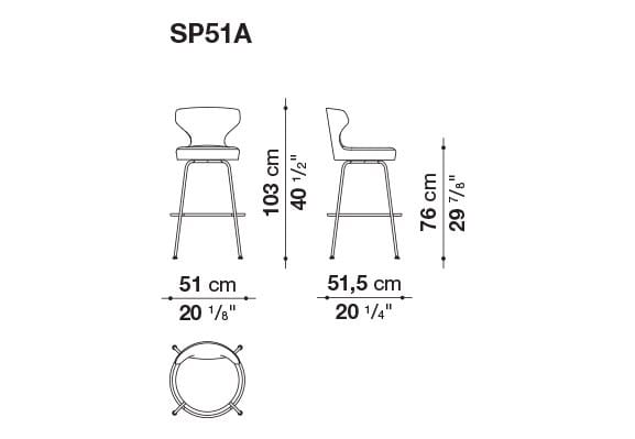 Высокий мягкий стул со спинкой B&B Italia ARCH-00111885 - Вид №2
