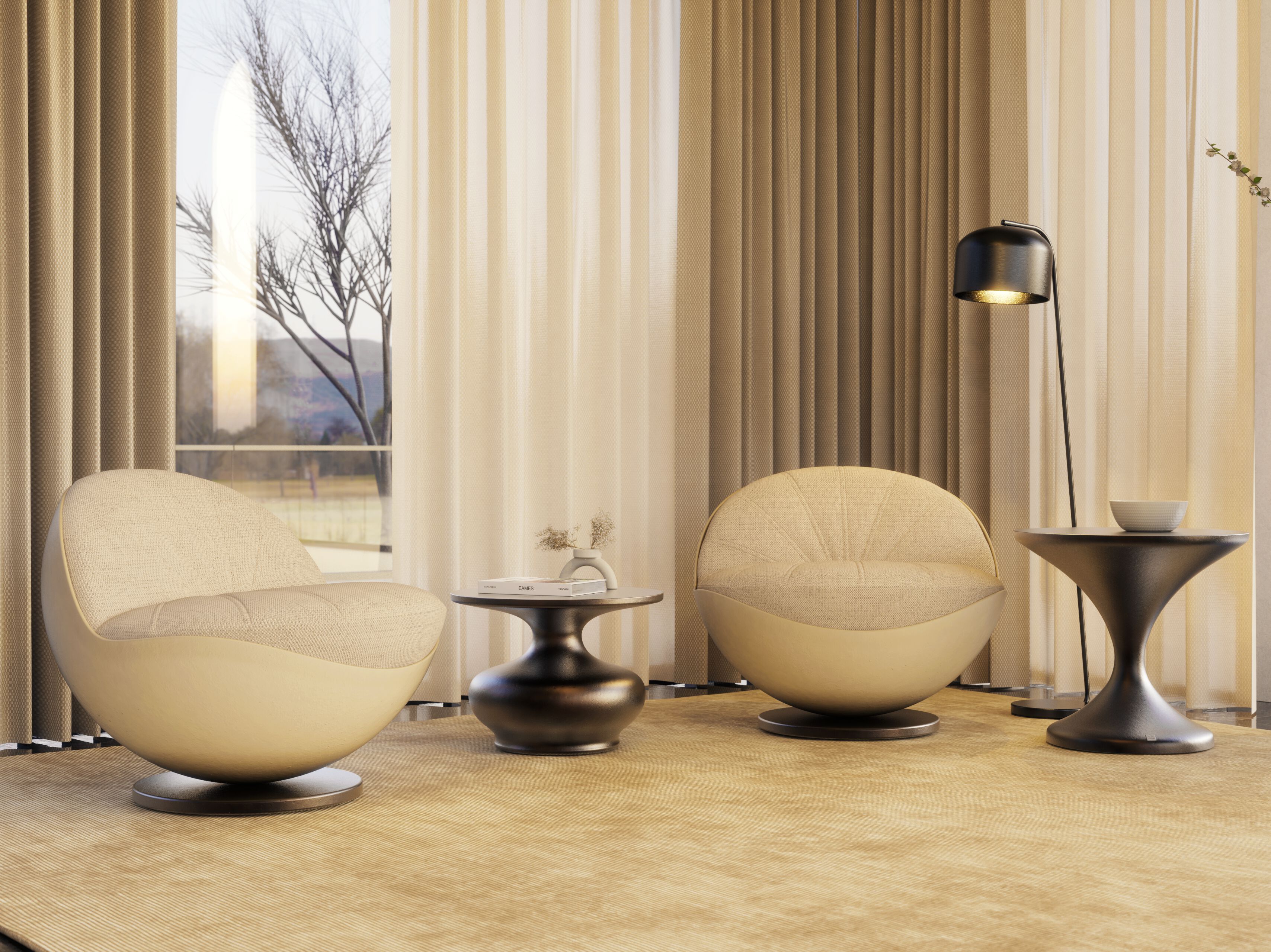 Кожаное вращающееся кресло с каркасом из стекловолокна GANSK Bola ARCH-00072131 - Вид №9